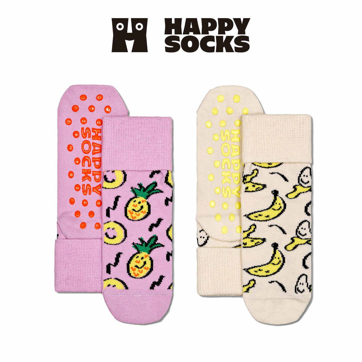 2­åȡHappy Socks ϥåԡå Kids Fruits ( ե롼 ) ­ߤդ 2-Pack Low S...