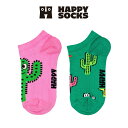 Happy Socks ハッピーソックス Kids Cactus ( カクタス ) サボテン柄 2-Pack Low Socks 2足組 子供 スニーカー丈 綿混 ソックス 靴下 KIDS ジュニア キッズ 12240027