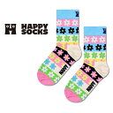 セール！30％OFF Happy Socks ハッピーソックス Kids Flower Stripe ( フラワーストライプ ) 子供 クルー丈 綿混 ソックス 靴下 KIDS ジュニア キッズ 12240030