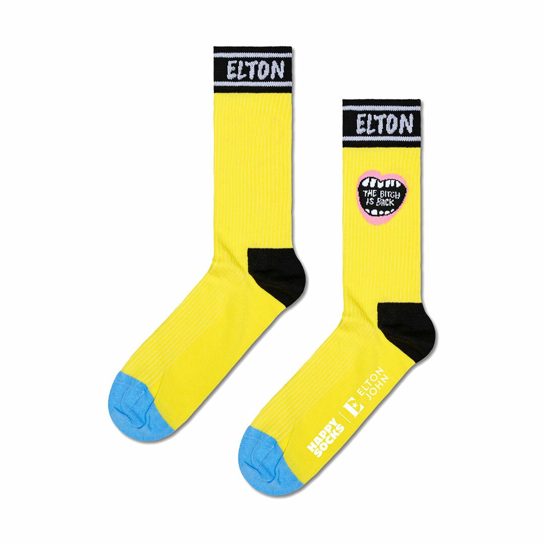 楽天ナイガイ 公式ショップ 楽天市場店Happy Socks ハッピーソックス【Limited】Happy Socks × Elton John （ エルトン ジョン ） The Bitch Is Back （ ザ ビッチ イズ バック ） クルー丈 ソックス 靴下 ユニセックス メンズ ＆ レディース プレゼント 無料ラッピング ギフト 14240030