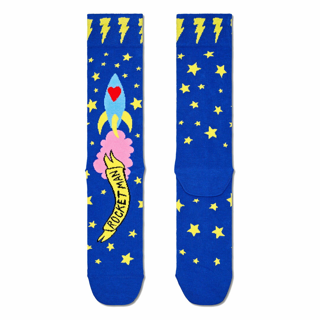 ハッピーソックス 靴下 レディース Happy Socks ハッピーソックス【Limited】Happy Socks × Elton John ( エルトン ジョン ) Rocket Man ( ロケットマン ) クルー丈 ソックス 靴下 ユニセックス メンズ ＆ レディース プレゼント 無料ラッピング ギフト 14240031