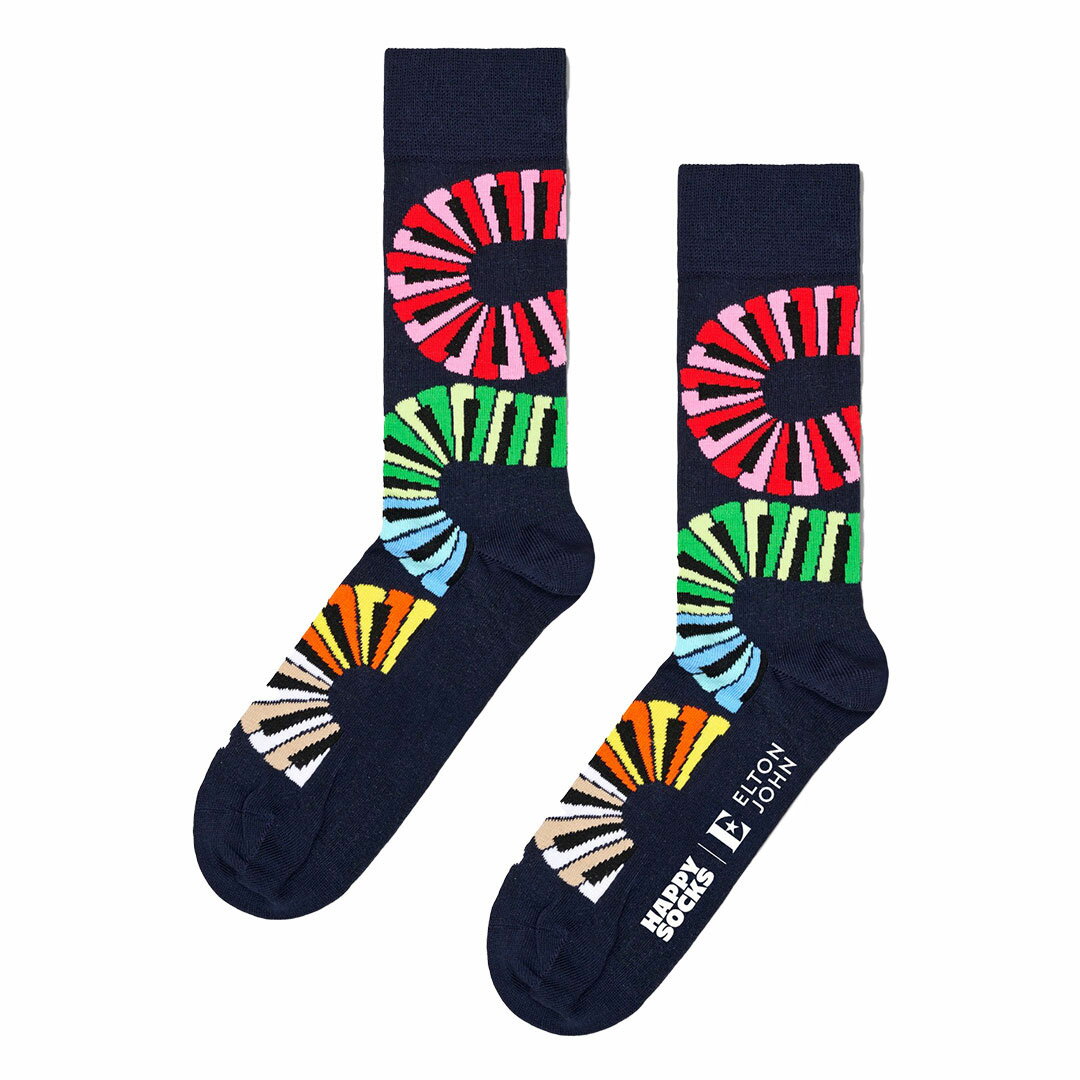 ハッピーソックス 靴下 レディース Happy Socks ハッピーソックス【Limited】Happy Socks × Elton John ( エルトン ジョン ) Piano Notes ( ピアノノーツ ) クルー丈 ソックス 靴下 ユニセックス メンズ ＆ レディース プレゼント 無料ラッピング ギフト 14240033