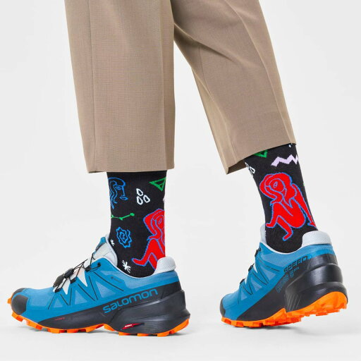 Happy Socks ハッピーソックス Zodiac Virgo ( ビルゴ )星座 乙女座 クルー丈 ソックス 靴下 ユニセックス メンズ & レディース プレゼント 無料ラッピング ギフト 10231121