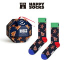 【1足】Happy Socks ハッピーソックス Gingerbread Cookies ( ジンジャーブレッド クッキー ) ギフトボックス クルー丈 ソック...