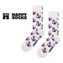 Happy Socks ハッピーソックス Anchor ( アンカー ) クルー丈 ソックス ユニセックス メンズ & レディース プレゼント 無料ラッピング ...
