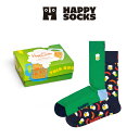 Happy Socks 2足セット 箱入り|Beer ( ビアー )【GIFT BOX】クルー丈 ソックス ユニセックス メンズ & レディース プレゼント 無...
