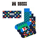 Happy Socks 4足セット 箱入り|Navy ( ネイビー )【GIFT BOX】クルー丈 ソックス ユニセックス メンズ & レディース プレゼント ...