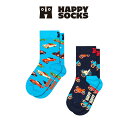 【2足セット】Happy Socks Kids Cars ( カー ) 2Packs クルー丈 ソックス キッズ プレゼント 無料ラッピング ギフト 12253...