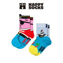 【2足セット】Happy Socks Kids Pirate ( パイレーツ ) 2Packs クルー丈 ソックス キッズ プレゼント 無料ラッピング ギフト ...