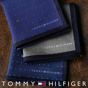 TOMMY HILFIGER｜トミーヒルフィガー 無料 トミー ブランド ラッピング OKピンドット柄 綿100％ ブランド ハンカチ男性 メンズ プレゼント 贈答 ギフト 入学祝 就職祝2582-103ポイント10倍