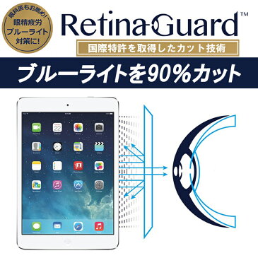 【クリアタイプ】RetinaGuard iPad Air/Air2/Pro9.7/新型iPad 2017 2018 ブルーライト90%カット 保護フィルム 国際特許 液晶保護フィルム 第5世代 第6世代 アイパッド エアー プロ キズ防止 ブルーライトカット フィルム