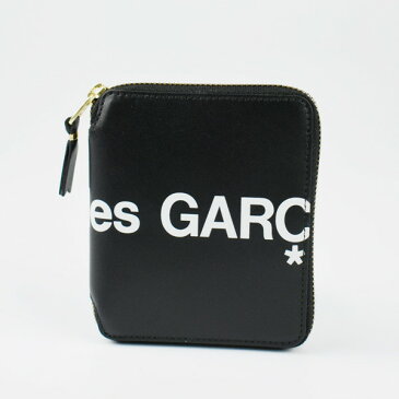 COMME des GARCONS コムデギャルソン レザー 二つ折り財布 SA2100HL BLACK/ブラック HUGE LOGO ヒュージロゴ ミディアム スモール ミニウォレット メンズ/レディース/ユニセックス