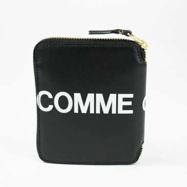 COMME des GARCONS コムデギャルソン レザー 二つ折り財布 SA2100HL BLACK/ブラック HUGE LOGO ヒュージロゴ ミディアム スモール ミニウォレット メンズ/レディース/ユニセックス