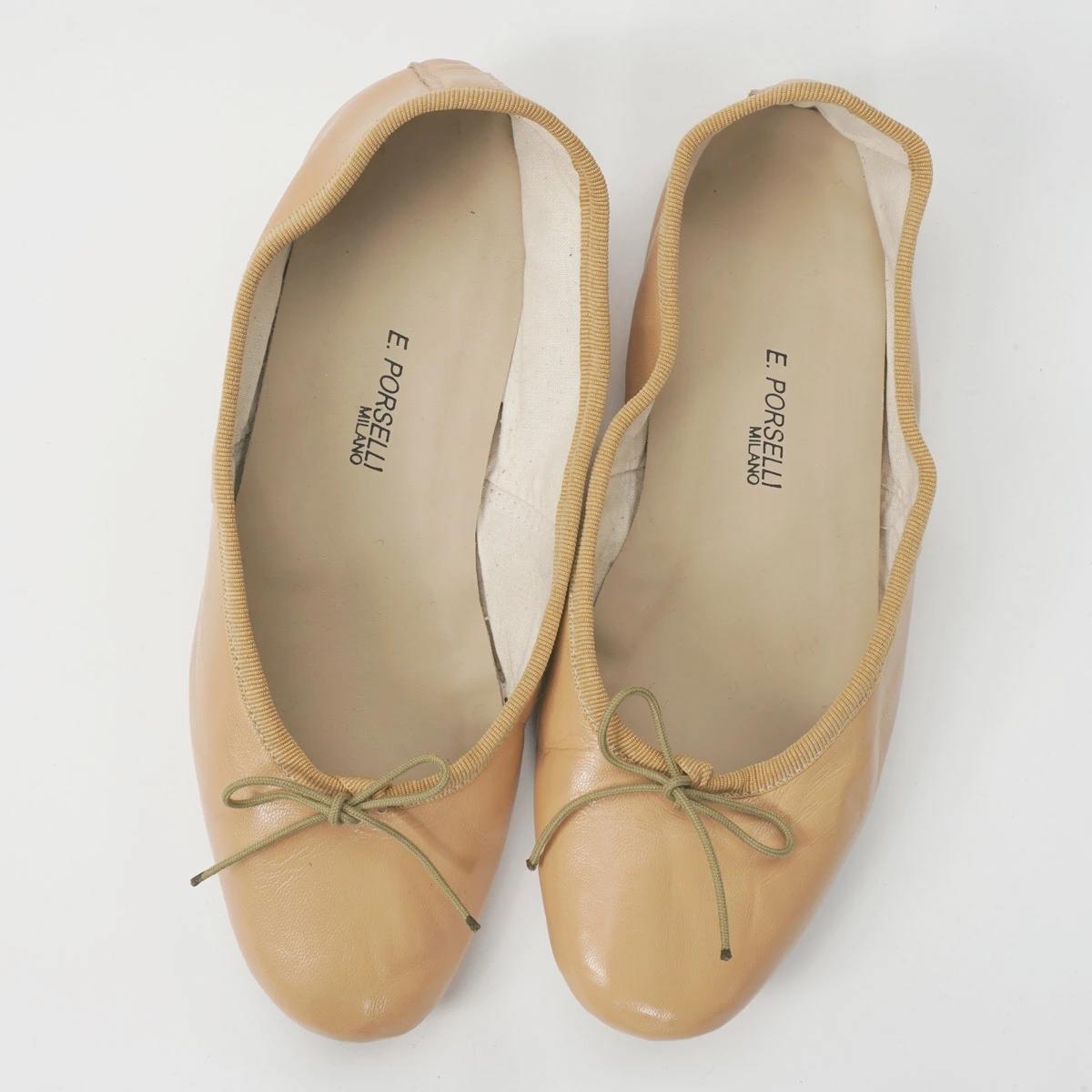 PORSELLI ݥ륻 Х쥨塼 BALLERINE PELLE 39/cream(light tan) ǥ ꥢ եåȥ塼 ѥץ ܥ 饦ɥȥ 