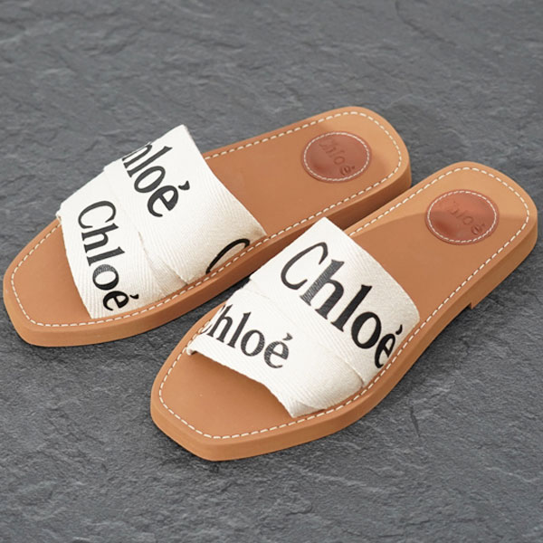 クロエ サンダル レディース CHLOE クロエ ウッディ フラットミュール サンダル WOODY SLIDES CHC22U188Z3 101 レディース ロゴバンド ウッディ