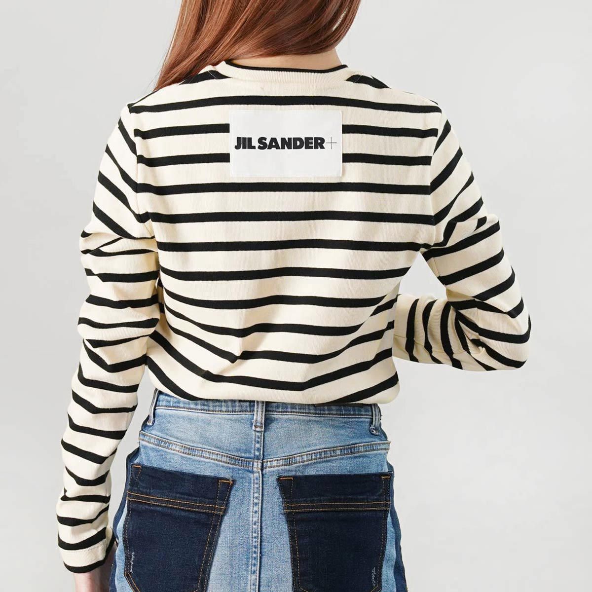 楽天GLANCEED（グランシード）【最大5,000円OFFクーポン配布中】JIL SANDER ジルサンダー プラス 長袖Tシャツ J40NH0003 J46497 080 レディース カットソー ボーダー柄