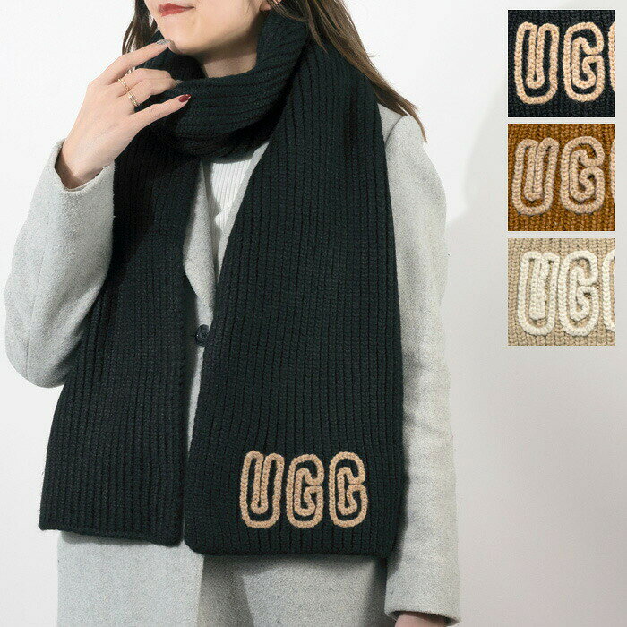 Other - UGG アグ ニットマフラー 102787 CHUNKY CRAFTED RIB SCARF レディース リブ ロゴ ウーレブレンド ニット ストール[po_five]