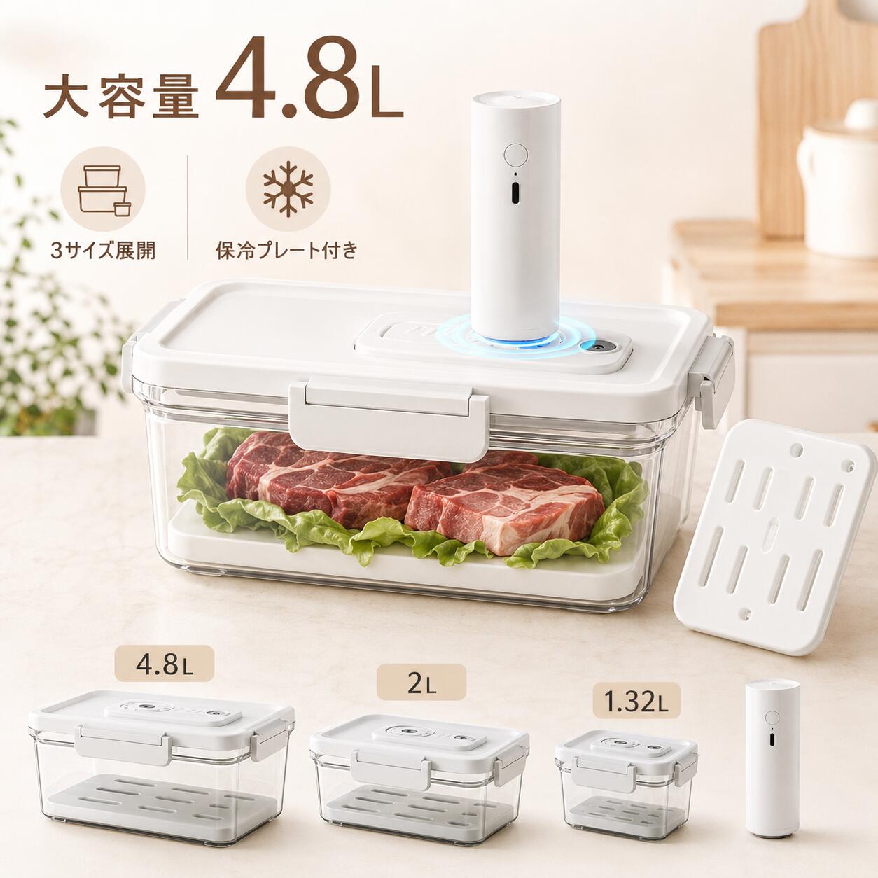 楽天市場】真空保存容器 電動（保存容器・調味料入れ｜キッチン用品