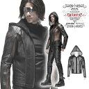glareshop グレアショップ「M.S-M.5XL」JX666-B■パンク メッシュ パーカー シースルー フード付き 長袖 ジャケット 黒 メンズ | ロ...