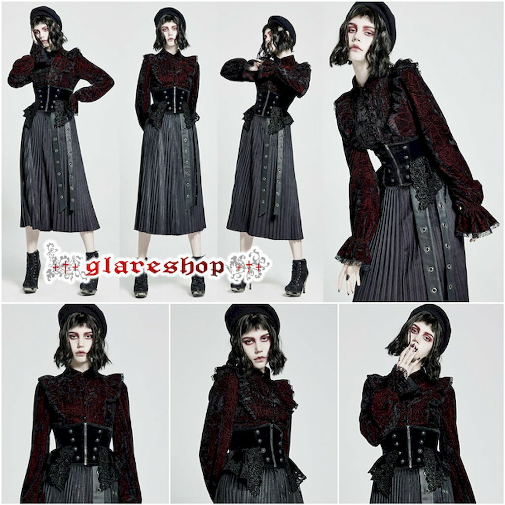 glareshop グレアショップ「S/L/2XL」KX442-B■ゴスロリ コルセットベスト ゴージャス レースアップ 黒 ブラック レディース | ゴスロリ ゴシック ファッション ヴィジュアル系 V系 コスプレ ステージ 衣装 服 [PUNK RAVE] Gothic gorgeous retro corset