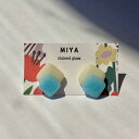 ガラスアクセサリー イヤリング ピアス ガラスイヤリング ガラスピアス ステンドガラス アクセサリー ハンドメイド 送料無料 受注生産 おしゃれピアス おしゃれイヤリング プレゼント フュージング 窯焼きガラス ブルーとアイボリー