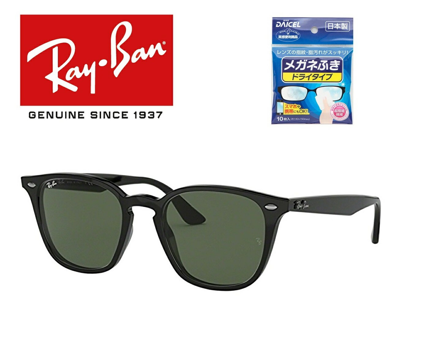 Ray-Ban レイバン RAYBAN サングラス RB4258F 601/71 52サイズ ウェリトン アジアフィット ICONS アイコン メンズ レディース 60171 おしゃれ ドライブ 運転 アウトドア Made in Italy / イタリア製「国内正規商品」「ドライタイプメガネ拭き付属」「保証付き」