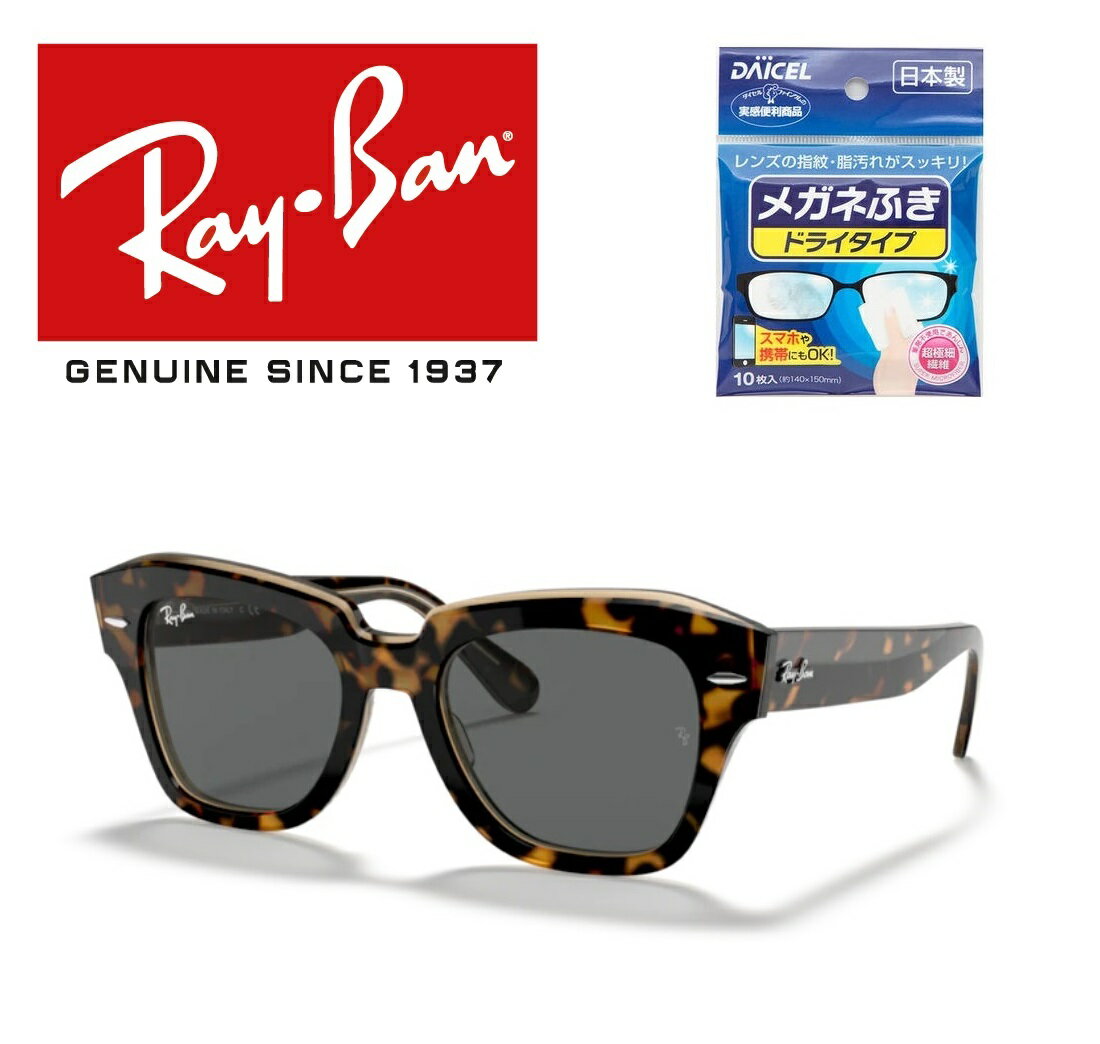 Ray-Ban レイバン RAYBAN れいばん サングラス STATE STREET ステートストリート RB2186 1292B1 49サイズ メンズ レディース ユニセックス おしゃれ ドライブ 運転 ドライタイプメガネ拭き付属