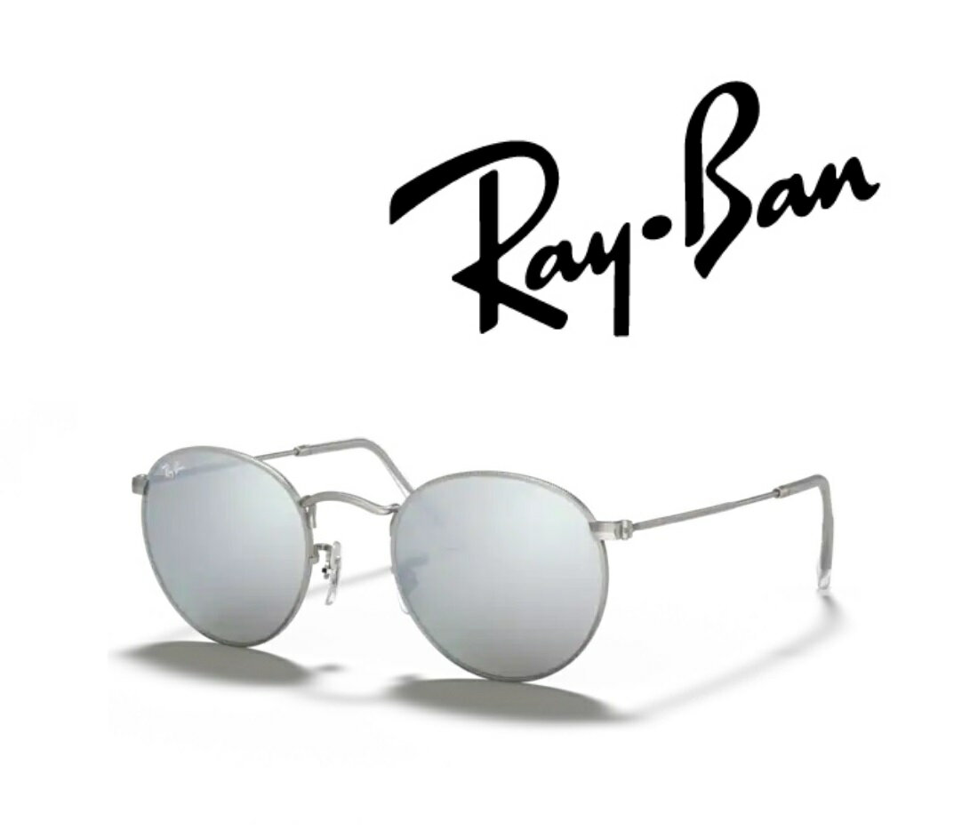 Ray-Ban サングラス レイバン れいばん ROUND METAL ラウンドメタル 丸メガネ RB3447 019/30 50サイズ フレームカラー マット シルバー レンズカラー ライト グリーン ミラー シルバー 「国内正規商品」「保証付き」 [ミニドライバー ＋ ドライタイプメガネ拭き付属]のサムネイル