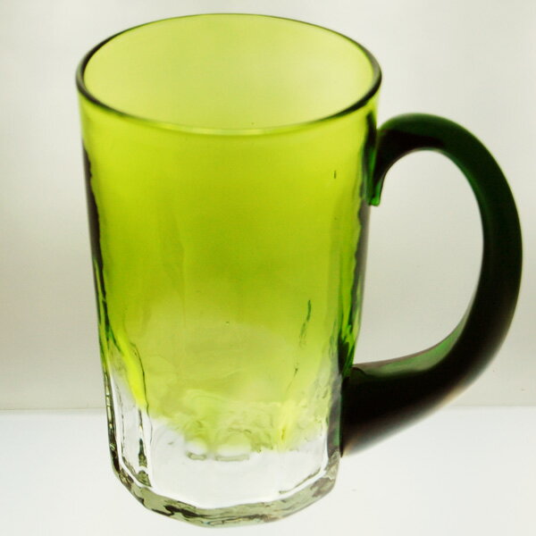 ビアジョッキ 父の日 ゆっくいジョッキ 緑 琉球ガラス 琉球グラス ビアグラス ビアジョッキ ビールジョッキ ビールグラス 350mm 350ミリ