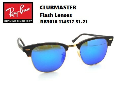 RayBan(Co) TOX Clubmaster Flash Lenses (Nu}X^[ tbV Y) RB3016 114517 51-21