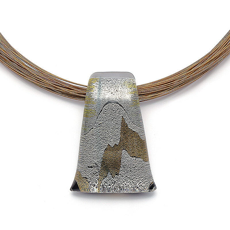 ガラス ネックレス 曙ブルー帯 アクセサリー ジュエリー FUSION FACTORY 送料無料 ガラス細工 吹きガラス レディース ベネチアンガラス風 おしゃれ きれい ペンダント ハンドメイド 日本製 ギフト 誕生日 プレゼント クリスマス 花以外