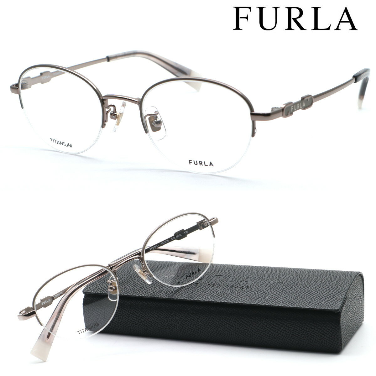 【FURLA】フルラ メガネ VFU859J col.0C1L 度付又は度無レンズセット 【正規品】【送料無料】レディース ユニセックス おしゃれ ダテメガネ ブランド