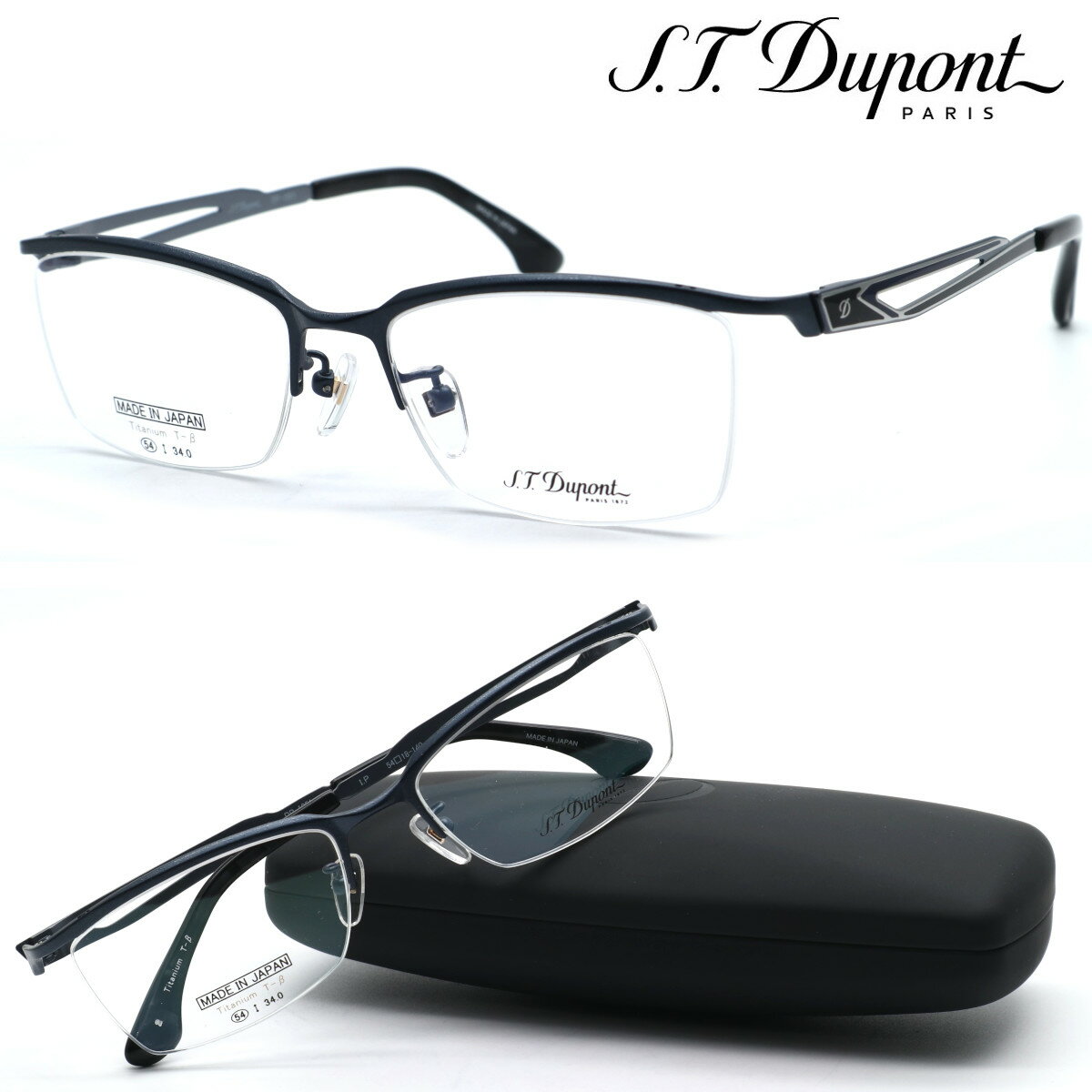 商品カテゴリー：メガネ ■ブランド S.T.Dupont ■型番 DP-1051 col.2 ■サイズ [A]レンズの横幅：約54mm [B]鼻幅：約18mm [C]テンプルの長さ：約140mm [D]フレーム全体の幅：約142mm [E]...