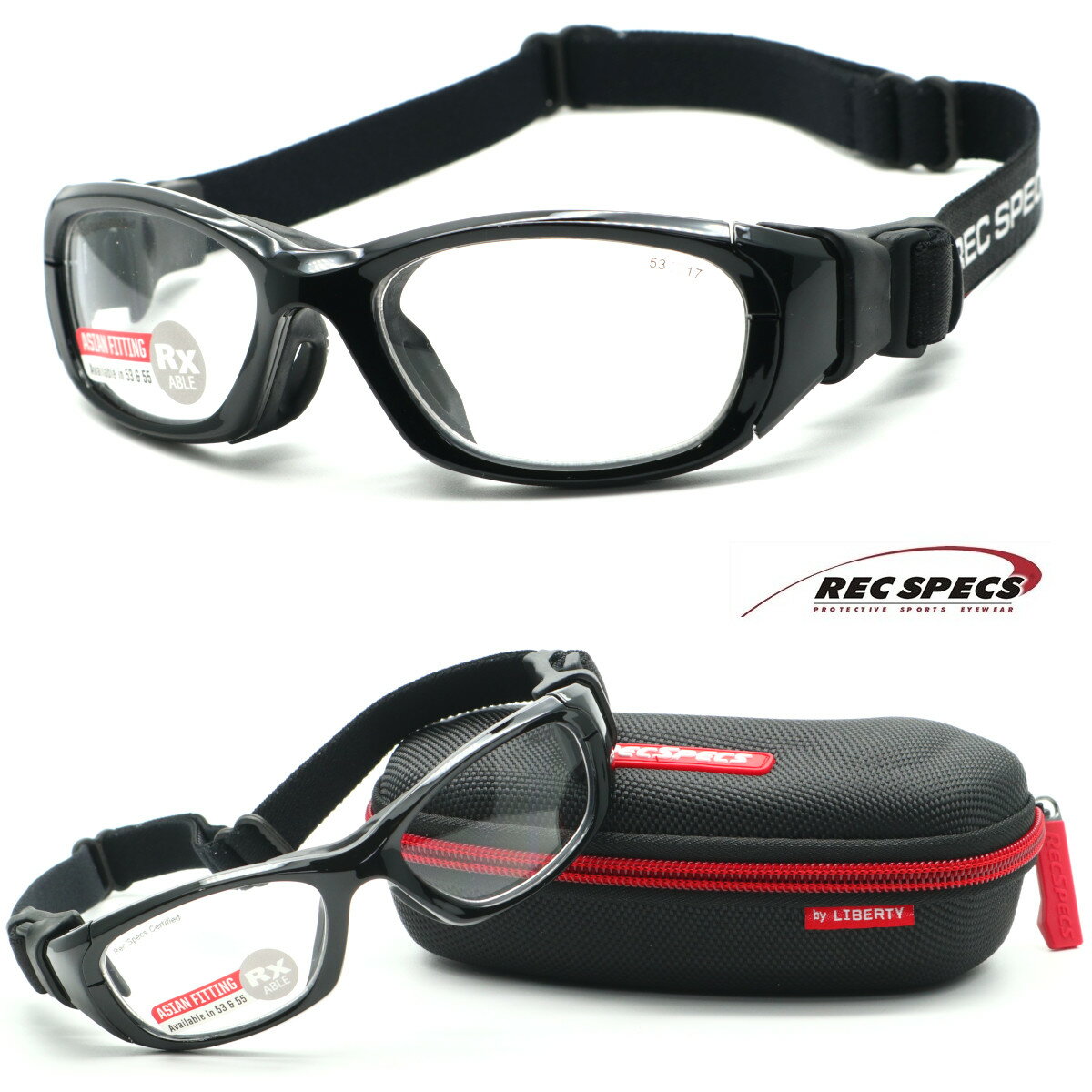 楽天GlassGallery　Is【REC SPECS】レックスペックス RS-51 #203　ブラック 子供用スポーツアイウエア　度付レンズ込【正規品】【送料無料】スポーツゴーグル カッコイイ キッズ メガネ おしゃれ