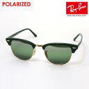 正規レイバン日本最大級の品揃え レイバン 偏光サングラス クロマンス CHROMANCE クラブマスター Ray-Ban RB3016 1368G4 RB3016F 1368G4 レディース メンズ ミラー RayBan 純正度付き偏光レンズ可 ブロー グリーン系 ゴールド系