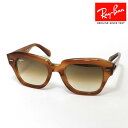 NewModel レイバン サングラス 正規品 ステートストリート Ray-Ban RB2186 140351 レディース メンズ 大きい RayBan 純正度付きレンズ可 度付きサングラス可 Made In Italy ウェリントン ブラウン系(4)