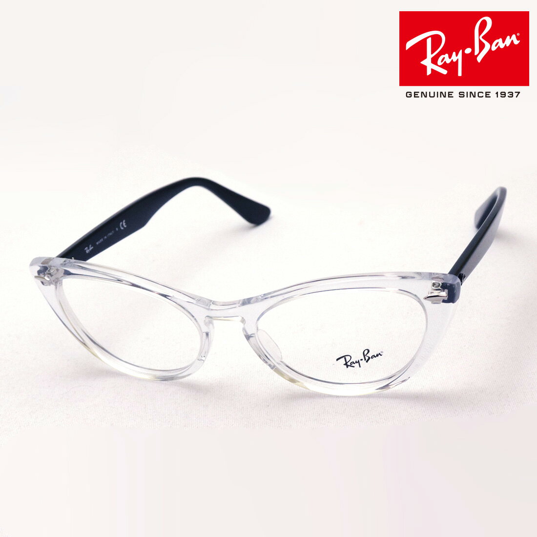 プレミア生産終了モデル 正規レイバン日本最大級の品揃え レイバン メガネ フレーム ニナ Ray-Ban RX4314V 5943 伊達メガネ 度付き ブルーライト カット 眼鏡 RayBan Made In Italy フォックス クリア系