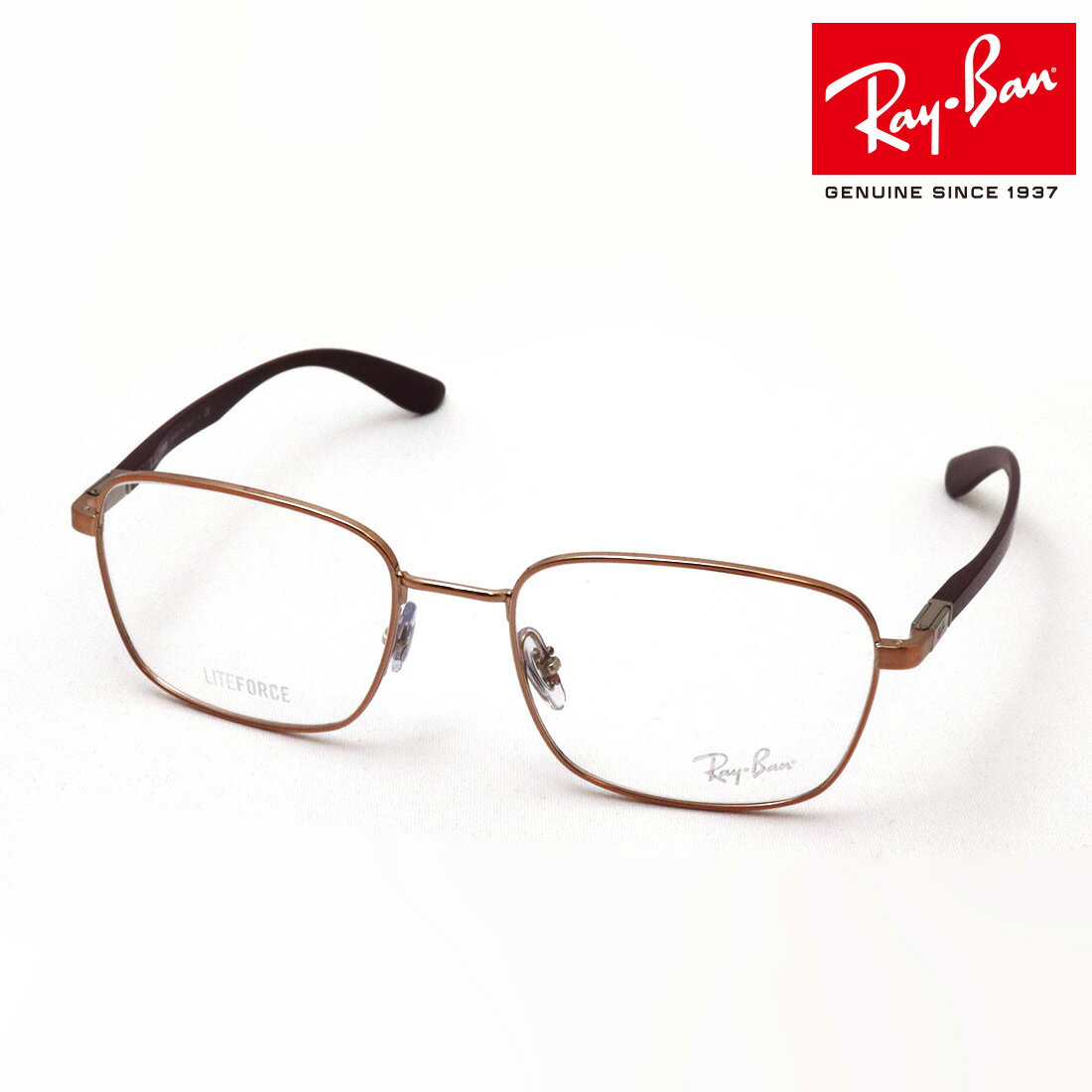 プレミア生産終了モデル 正規レイバン日本最大級の品揃え レイバン メガネ フレーム Ray-Ban RX6478 2943 伊達メガネ 度付き ブルーライト カット 眼鏡 メタル RayBan Made In Italy スクエア ブラウン系