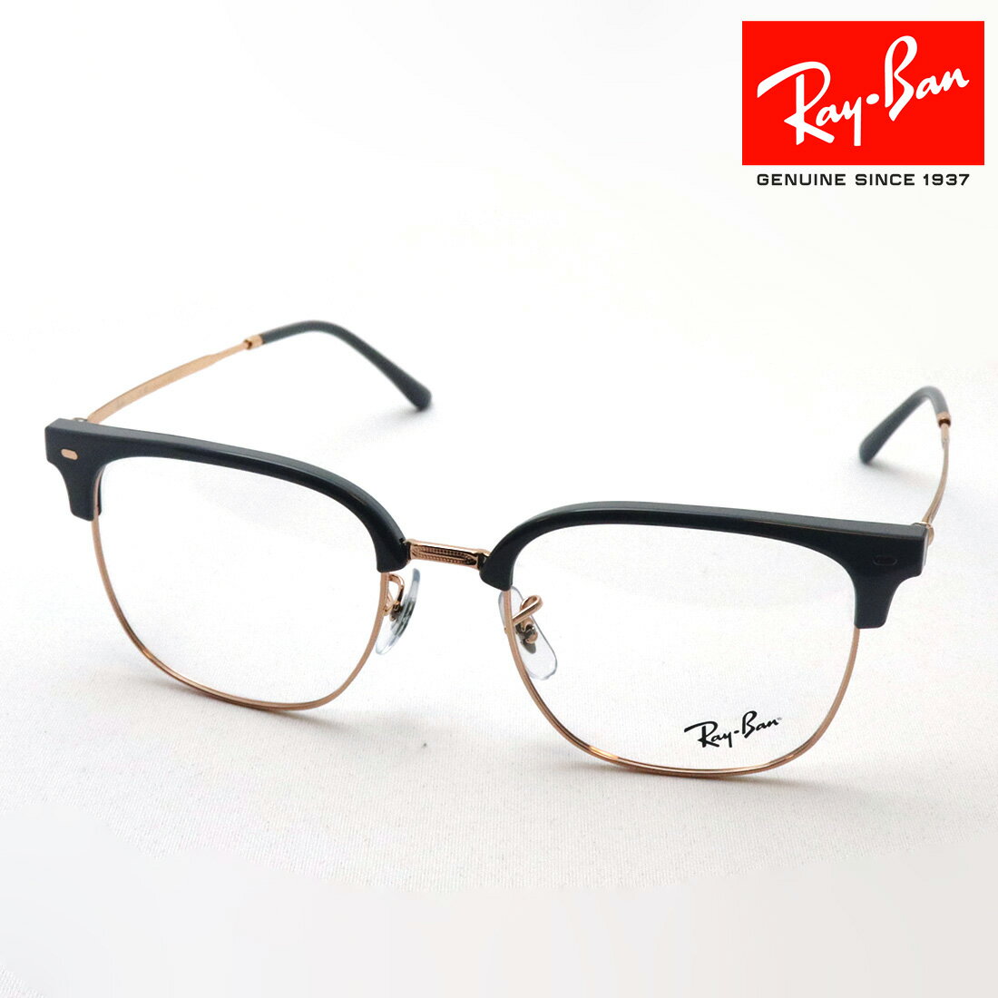 NewModel 正規レイバン日本最大級の品揃え レイバン メガネ フレーム ニュークラブマスター Ray-Ban RX7216F 8322 53 伊達メガネ 度付き ブルーライト カット 眼鏡 RayBan ブロー グレー系
