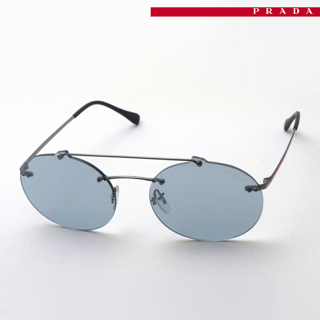 プラダリネアロッサ(旧プラダスポーツ) サングラス PRADA LINEA ROSSA(旧PRADA SPORT) PS56TS 5AV296 メンズ Made In Italy オーバル シルバー系 SHEM