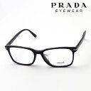 【プラダ メガネ 正規販売店】 PRADA PR14WVF 1AB1O1 伊達メガネ 度付き ブルーライト カット 眼鏡 HERITAGE Made In Italy スクエア ブラック系