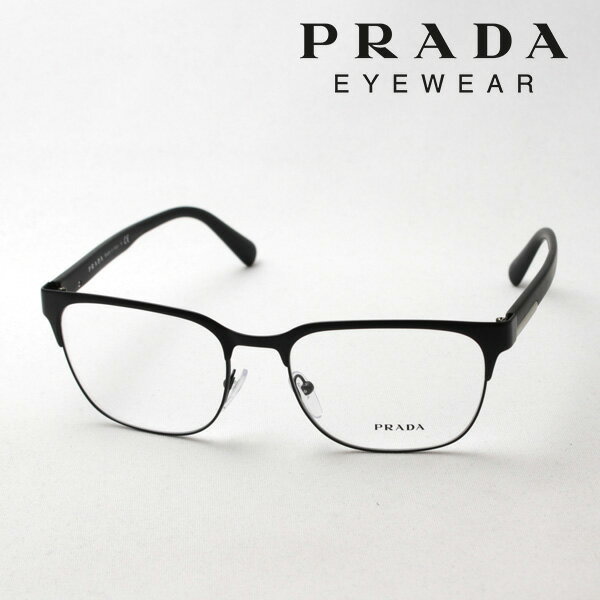  Made In Italy PRADA PR57UV 1BO1O1 メタル 伊達メガネ 度付き ブルーライト カット 眼鏡 ブロー