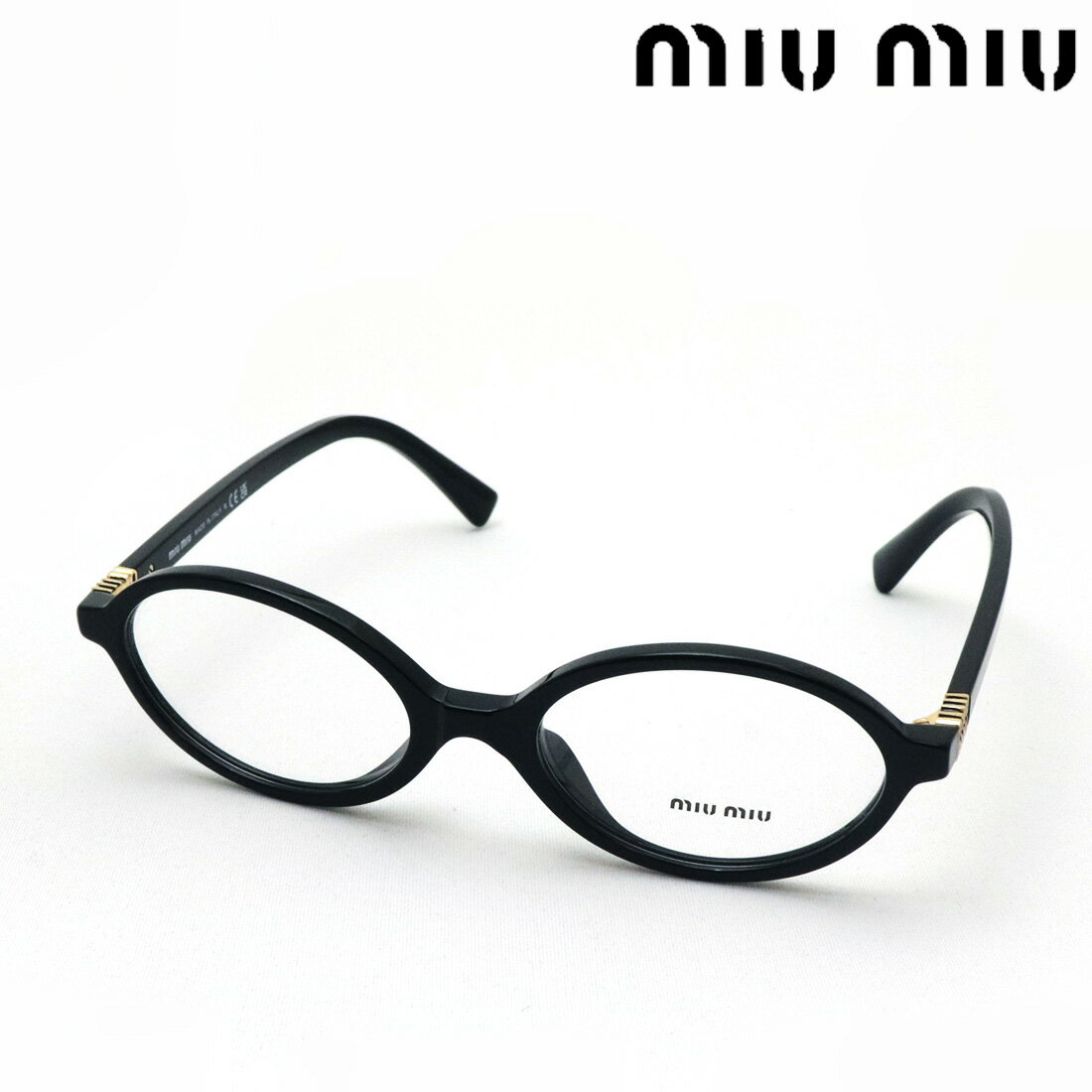 【ミュウミュウ メガネ 正規販売店】 miumiu MU01XV 1AB1O1 50 伊達メガネ 度付き ブルーライト カット..