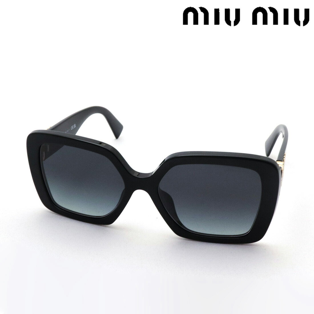 【ミュウミュウ サングラス 正規販売店】 miumiu MU10YS 1AB5D1 56 レディース Made In Italy スクエア ブラック系