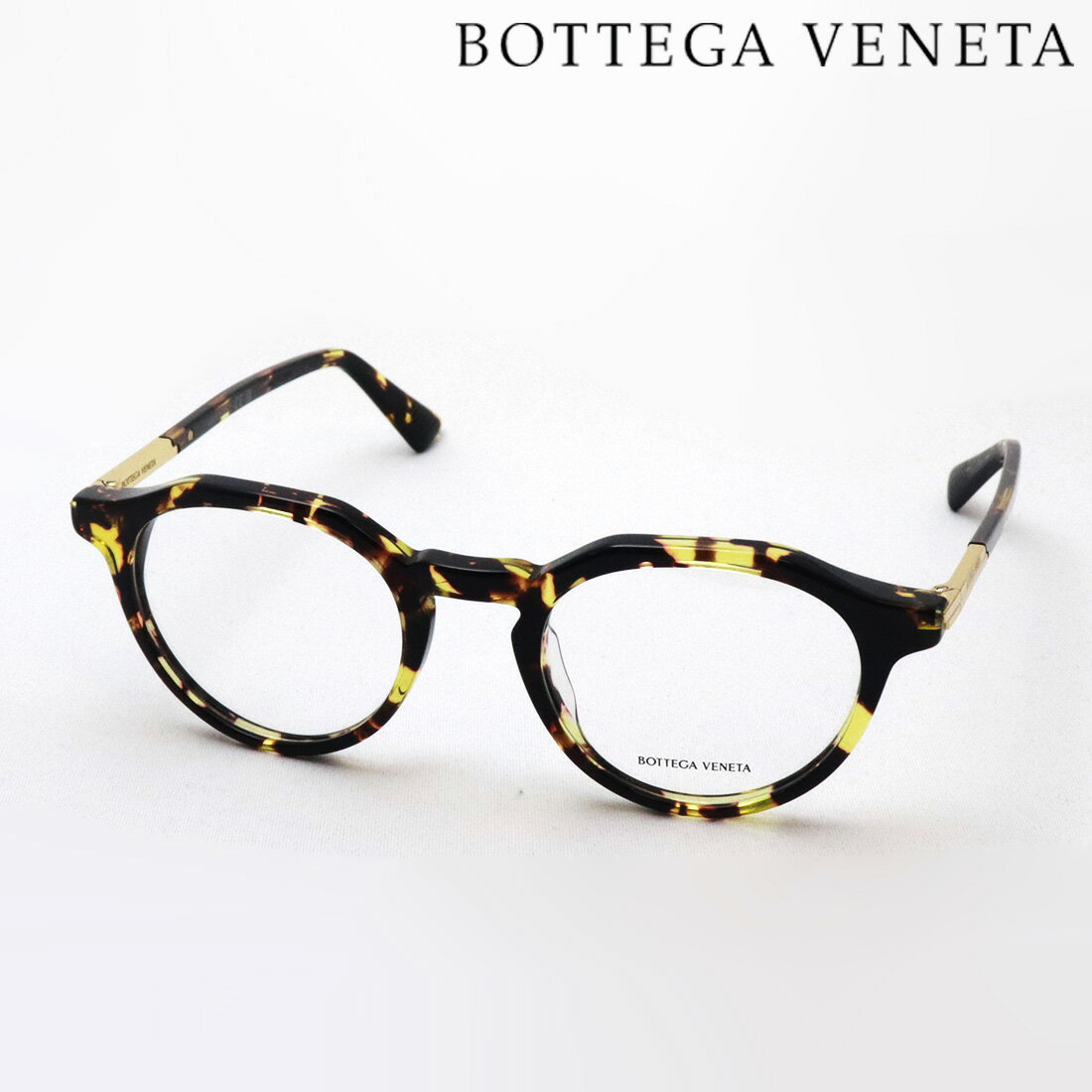 NewModel BOTTEGA VENETA BV1263O 002 MINIMALIST ボッテガヴェネタ 伊達メガネ 度付き ブルーライト カット 眼鏡 Made In Italy レディース メンズ ラウンド トータス系
