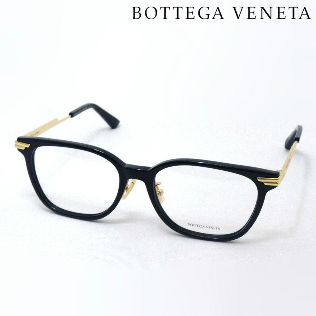 NewModel 【ボッテガ ヴェネタ メガネ 正規販売店】BOTTEGA VENETA BV1338OJ 001 53 ボッテガヴェネタ 伊達メガネ 度付き ブルーライト カット 眼鏡 Made In Italy レディース メンズ スクエア ゴールド系