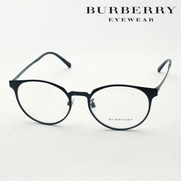 プレミア生産終了モデル 【バーバリー メガネ 正規販売店】 BURBERRY BE1321D 1007 伊達メガネ 度付き ブルーライト カット 眼鏡 丸メガネ Made In Italy ボストン