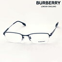 【バーバリー メガネ 正規販売店】 BURBERRY BE1353TD 1014 54 伊達メガネ 度付き ブルーライト カット 眼鏡 Made In Italy ハーフリム シルバー系