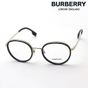 【バーバリー メガネ 正規販売店】 BURBERRY BE1358D 1109 伊達メガネ 度付き ブルーライト カット 眼鏡 黒縁 Made In Italy ラウンド ブラック系 ゴールド系