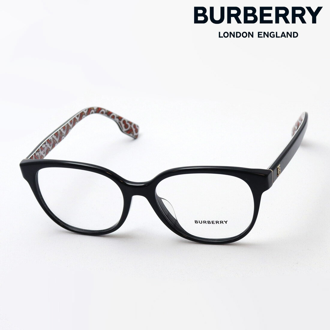 【バーバリー メガネ 正規販売店】 BURBERRY BE2332F 3824 伊達メガネ 度付き ブルーライト カット 眼鏡 Made In Italy スクエア ブラック系